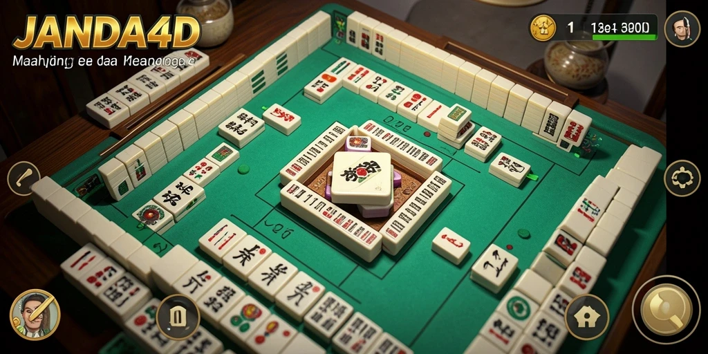 Screenshot JANDA4D menampilkan gameplay Mahjong yang menantang.